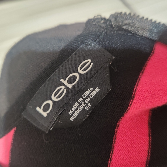 BEBE Black and Pink Striped Sleeveless Dress Sz.Small - Picture 6 of 12